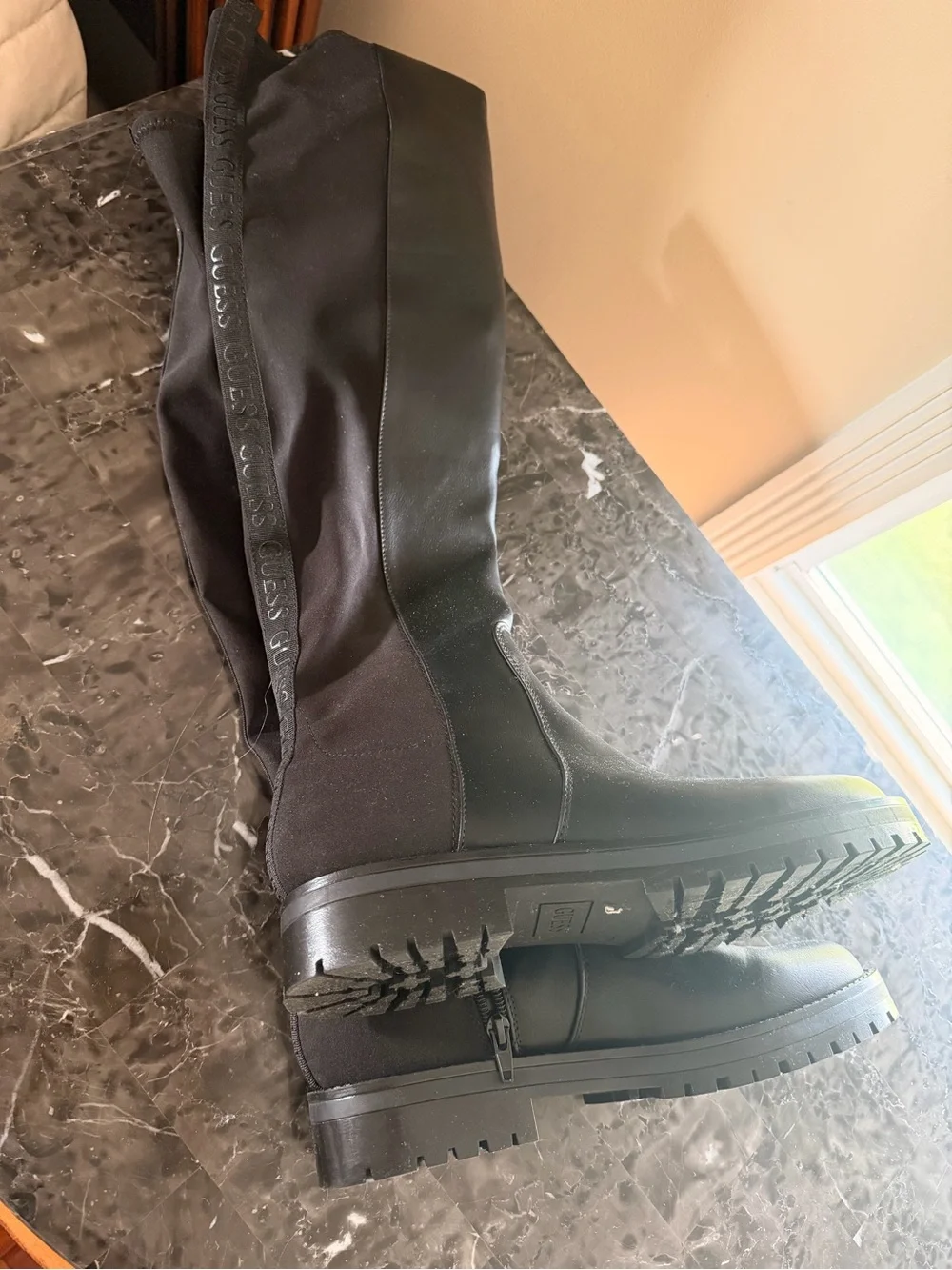 Guess Black Mid-Calf Heeled Women's Boots